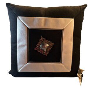 Elaine Smith Decorative Pillow Embellished Diamond Square Outdoor Pet Friendly